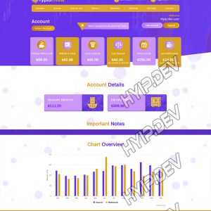 goldcoders hyip template no. 064, account page screenshot