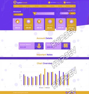 goldcoders hyip template no. 064, account page screenshot