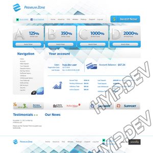 goldcoders hyip template no. 065, account page screenshot