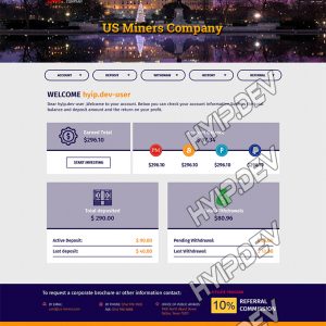 goldcoders hyip template no. 067, account page screenshot