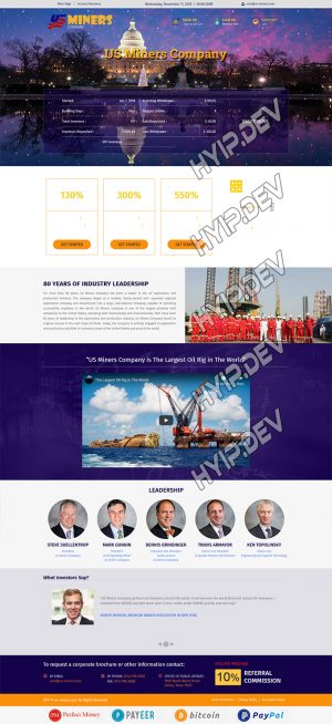 goldcoders hyip template no. 067, home page screenshot