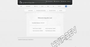 goldcoders hyip template no. 069, account page screenshot