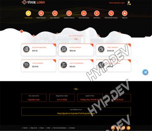 goldcoders hyip template no. 070, account page screenshot