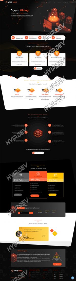 goldcoders hyip template no. 070, home page screenshot