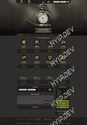 goldcoders hyip template no. 071, home page screenshot