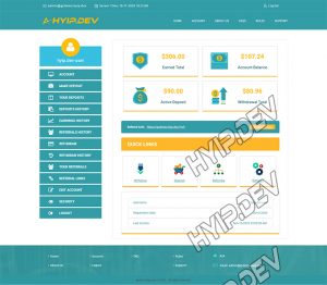 goldcoders hyip template no. 073, account page screenshot