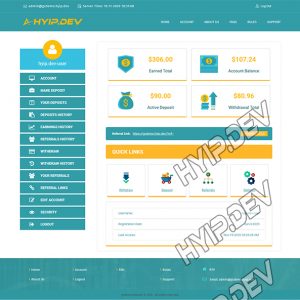 goldcoders hyip template no. 073, account page screenshot