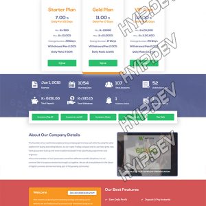 goldcoders hyip template no. 074, home page screenshot