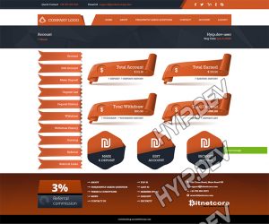 goldcoders hyip template no. 076, account page screenshot
