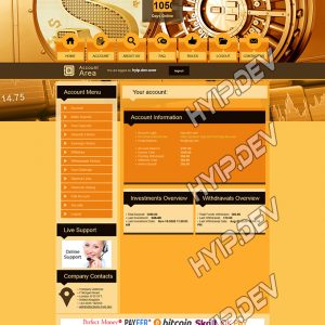 goldcoders hyip template no. 077, account page screenshot