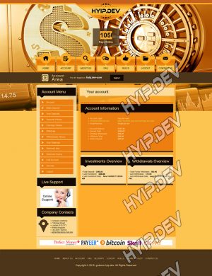goldcoders hyip template no. 077, account page screenshot