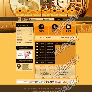 goldcoders hyip template no. 077, home page screenshot