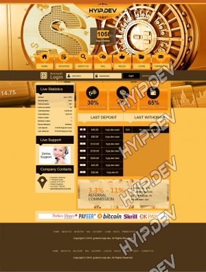 goldcoders hyip template no. 077, home page screenshot
