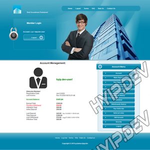goldcoders hyip template no. 079, account page screenshot
