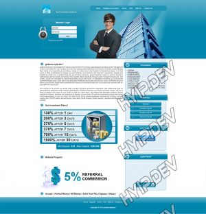 goldcoders hyip template no. 079, home page screenshot