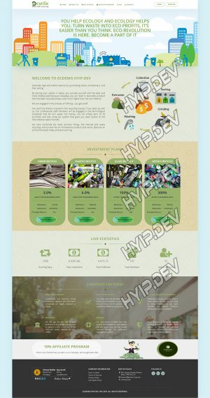 goldcoders hyip template no. 081, home page screenshot