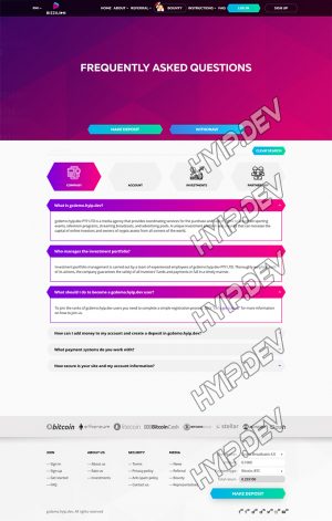 goldcoders hyip template no. 084, default page screenshot