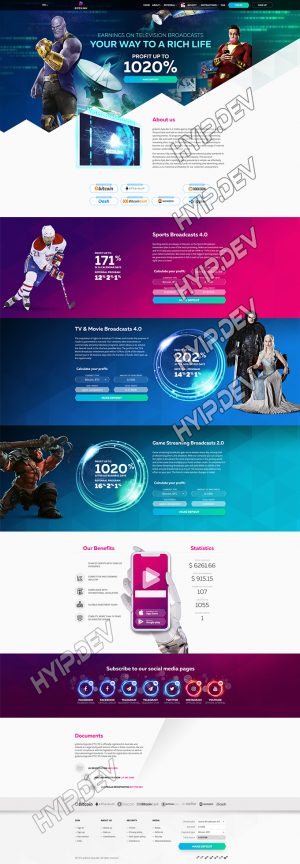 goldcoders hyip template no. 084, home page screenshot