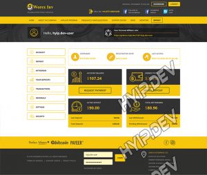 goldcoders hyip template no. 085, account page screenshot