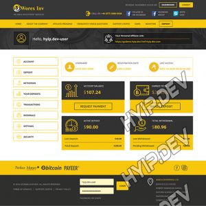 goldcoders hyip template no. 085, account page screenshot