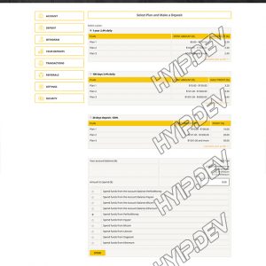 goldcoders hyip template no. 085, deposit page screenshot