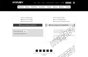 goldcoders hyip template no. 086, account page screenshot