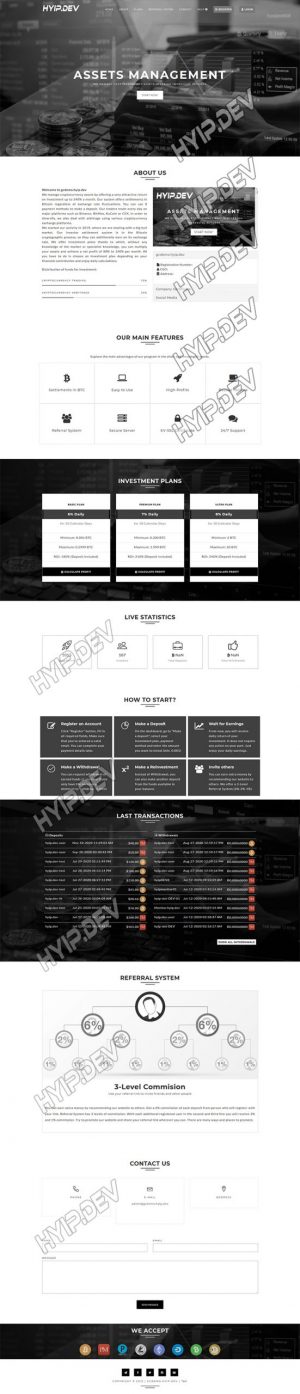goldcoders hyip template no. 086, home page screenshot
