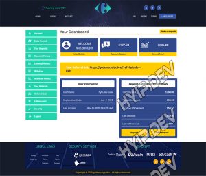 goldcoders hyip template no. 087, account page screenshot