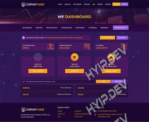 goldcoders hyip template no. 090, account page screenshot