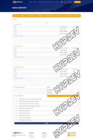 goldcoders hyip template no. 091, deposit page screenshot