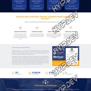 goldcoders hyip template no. 091, home page screenshot