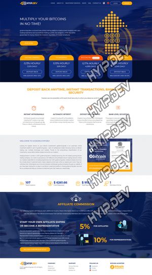 goldcoders hyip template no. 091, home page screenshot