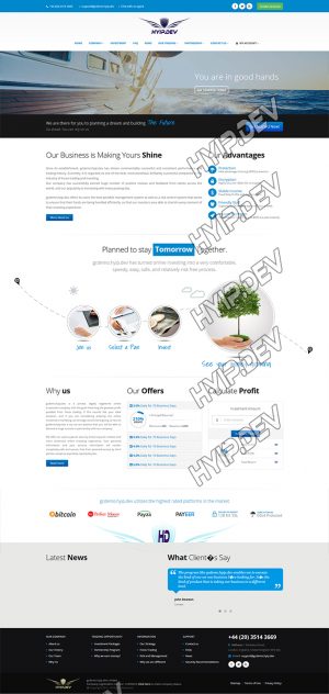 goldcoders hyip template no. 092, home page screenshot
