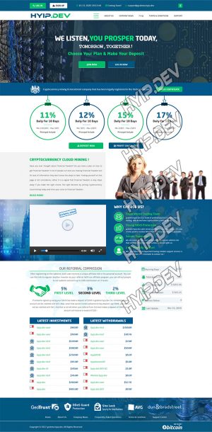 goldcoders hyip template no. 093, home page screenshot