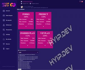 goldcoders hyip template no. 094, deposit page screenshot