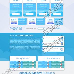 goldcoders hyip template no. 095, home page screenshot