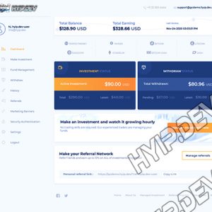 goldcoders hyip template no. 096, account page screenshot