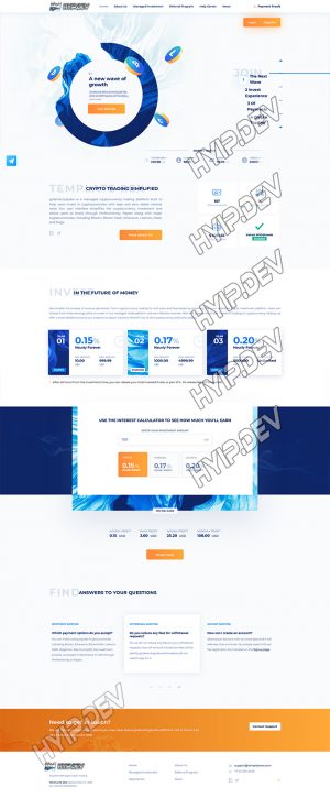 goldcoders hyip template no. 096, home page screenshot