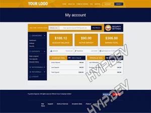 goldcoders hyip template no. 097, account page screenshot