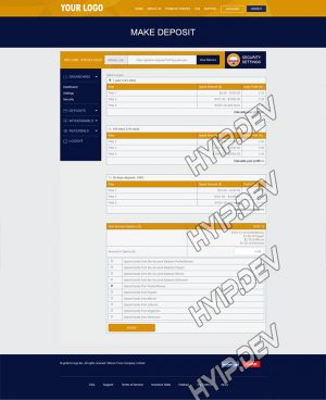 goldcoders hyip template no. 097, deposit page screenshot