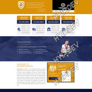 goldcoders hyip template no. 097, home page screenshot