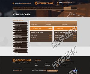 goldcoders hyip template no. 098, account page screenshot