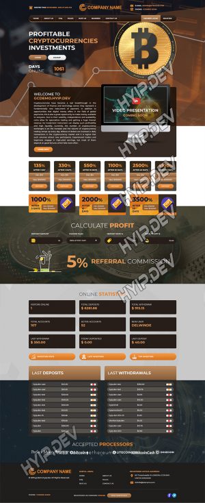 goldcoders hyip template no. 098, home page screenshot