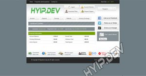 goldcoders hyip template no. 099, account page screenshot