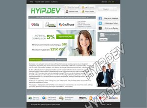 goldcoders hyip template no. 099, home page screenshot