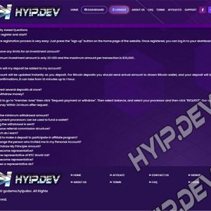 goldcoders hyip template no. 100, default page screenshot
