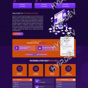 goldcoders hyip template no. 100, home page screenshot