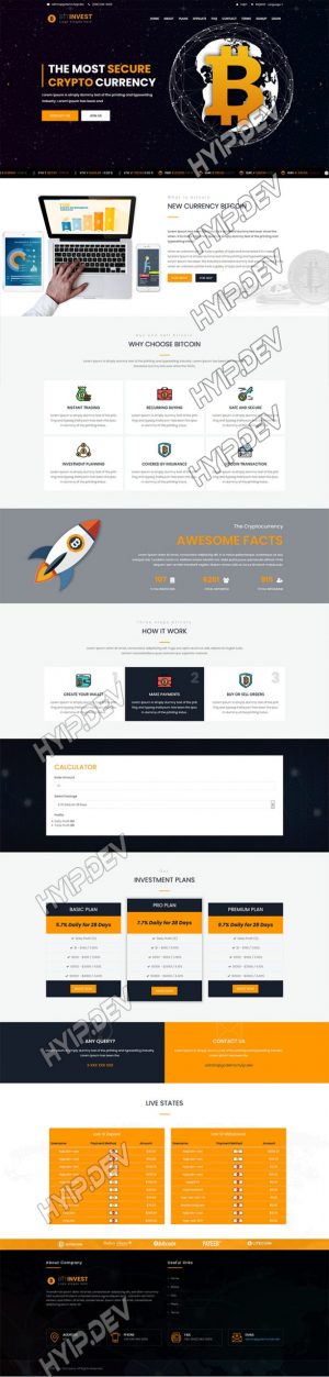 goldcoders hyip template no. 102, home page screenshot