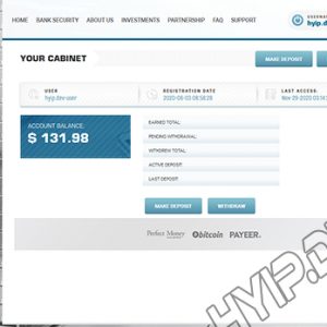 goldcoders hyip template no. 103, account page screenshot