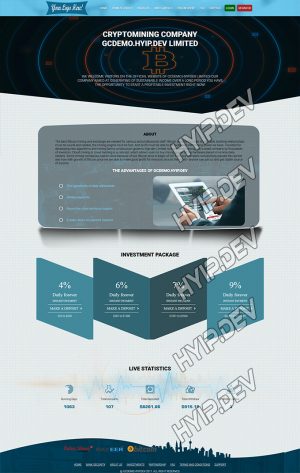 goldcoders hyip template no. 103, home page screenshot